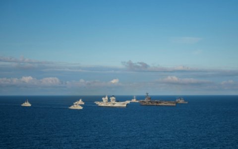 Saxon Warrior is a United States and United Kingdom co-hosted carrier strike group exercise that demonstrates interoperability and capability to respond to crises and deter potential threats. (36399172096)