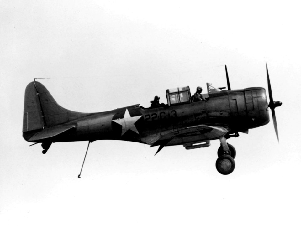 SBD-5 VC-22 approaches for landing 1943