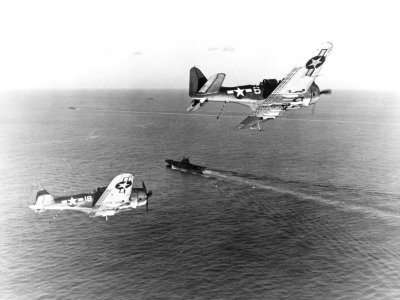 SBDs of VB-10 return to USS Enterprise (CV-6) in March 1944
