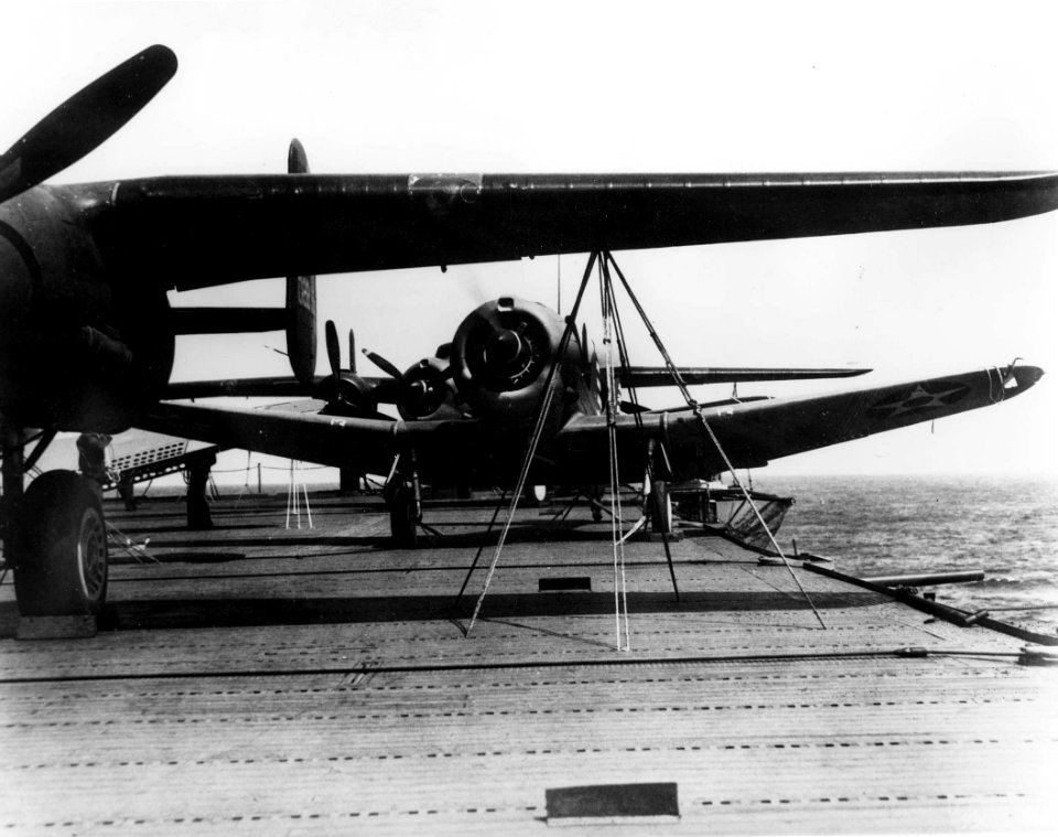SBDs on USS Hornet Apr 1942