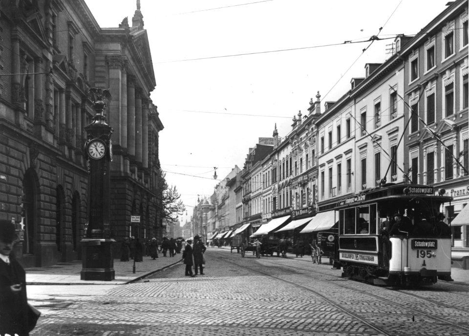 Schadowstraße Düsseldorf 1912 mit Tonhalle Julius Söhn