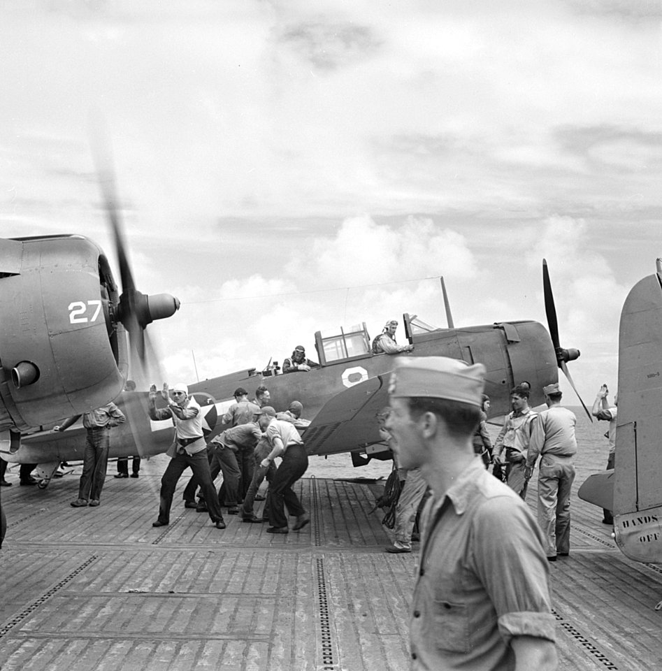 SBDs on USS Saratoga Oct 1943
