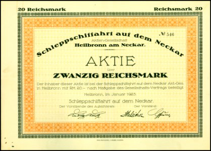 Schleppschiffahrt auf dem Neckar AG 1925