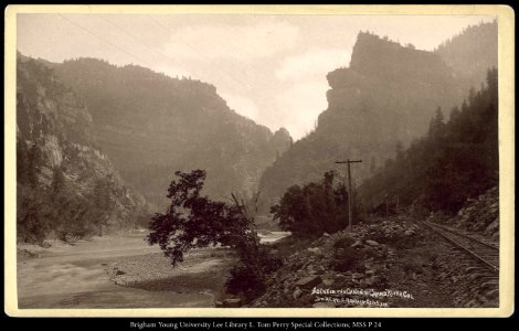 Scene in the Canon of the Grand River Col. D.&.R.G. Ry., C.R. Savage, Salt Lake.