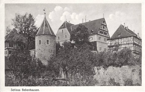 Schloss und Kloster Bebenhausen mit Grünem Turm (AK 1370 F Schimpf)