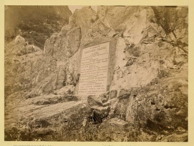 Scene of the story of Robinson Crusoe. Tablet erected by the English Navy in memory of Alexander Selkirk LCCN2006687055