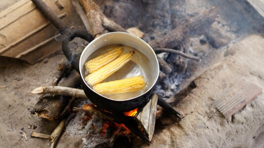 Site corn stove wood