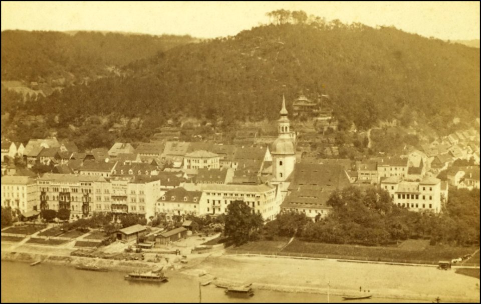 Schandau 1890. Old port.