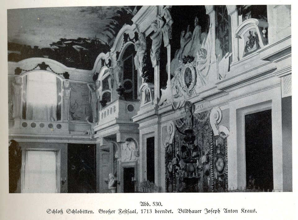 Schloss Schlobitten, Großer Festsaal, 1713, Bildhauer Joseph Anton Kraus