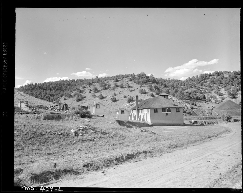 Schoolhouse and playground. The Bear Canyon Coal Company, Bear Canyon ^6 Mine, Vallorso, Las Animas County, Colorado. - NARA - 540410