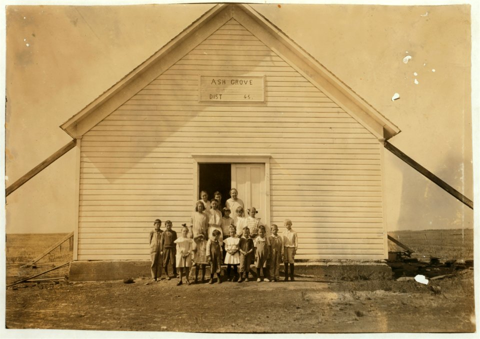 School -45, Ash Grove; Miss Hazel McKay, Teacher. One-room school in fair condition. Opened September 4th-8 months term. Enrollment 22, average attendance 15; last year- enrollment 27, LOC nclc.00598