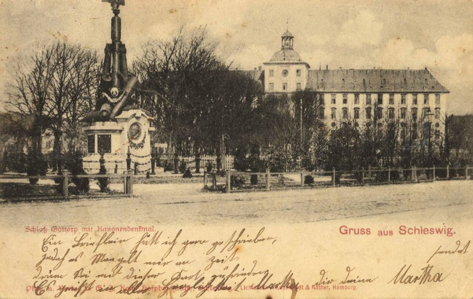 Schleswig, Schleswig-Holstein - Schloss Gottorp mit Kanonendenkmal (Zeno Ansichtskarten)