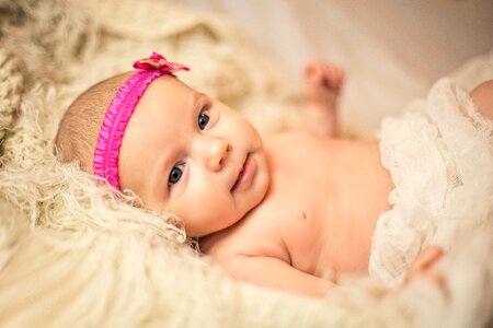 Child newborn baby bighead photo