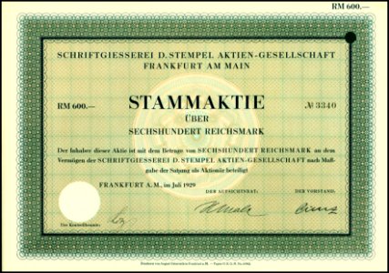 Schriftgiesserei D. Stempel AG 1929