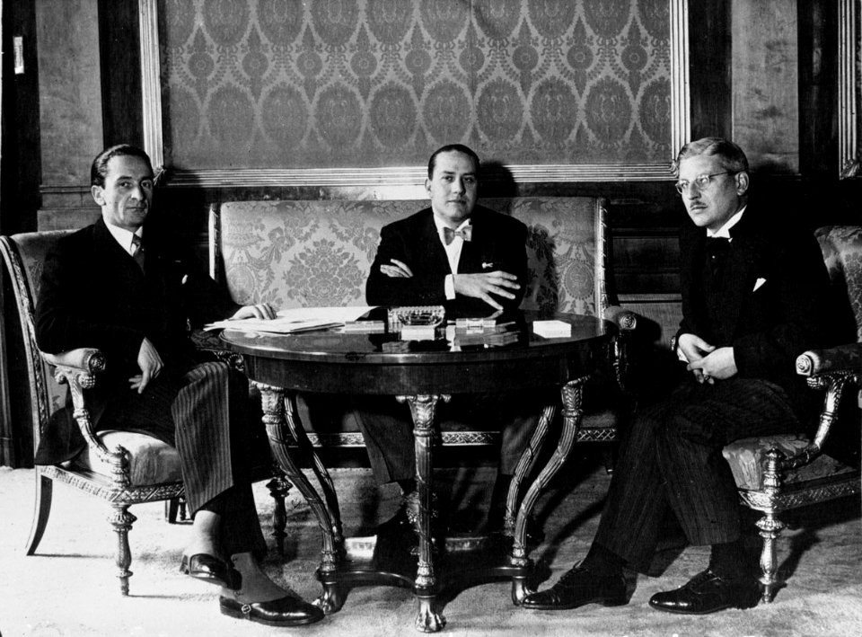 Guido Schmidt, Galeazzo Ciano, Kurt von Schuschnigg, 1936