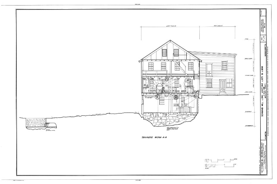 Schwamb Mill, Arlington MA - HAER drawing 00007a