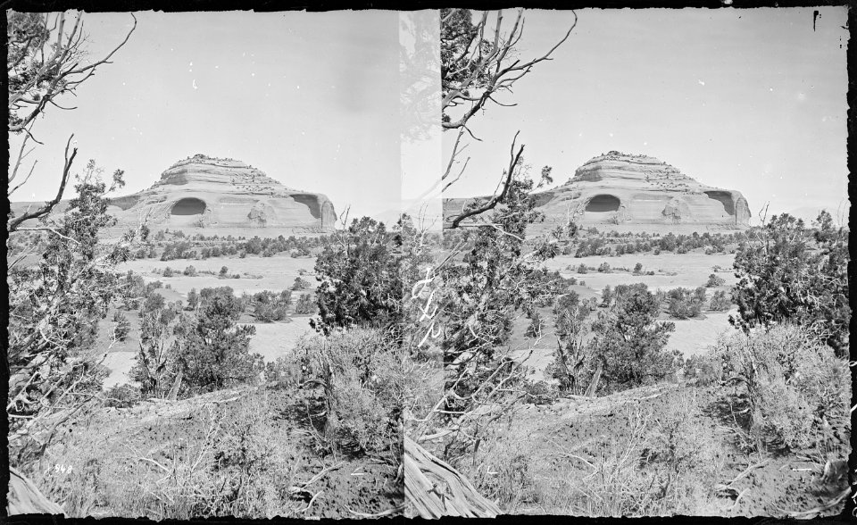 Sandstone butte, near Sierra la Sal. Scene of Gardiner's fight. Utah. - NARA - 517607