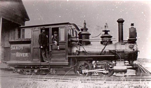 Sandy River Railroad's 2-foot gauge Forney locomotive No.1 at Phillips, Maine