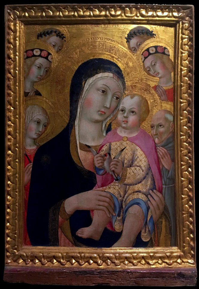 Sano di Pietro, Madonna col Bambino, Santa Apollonia, San Bernardino e quattro angeli