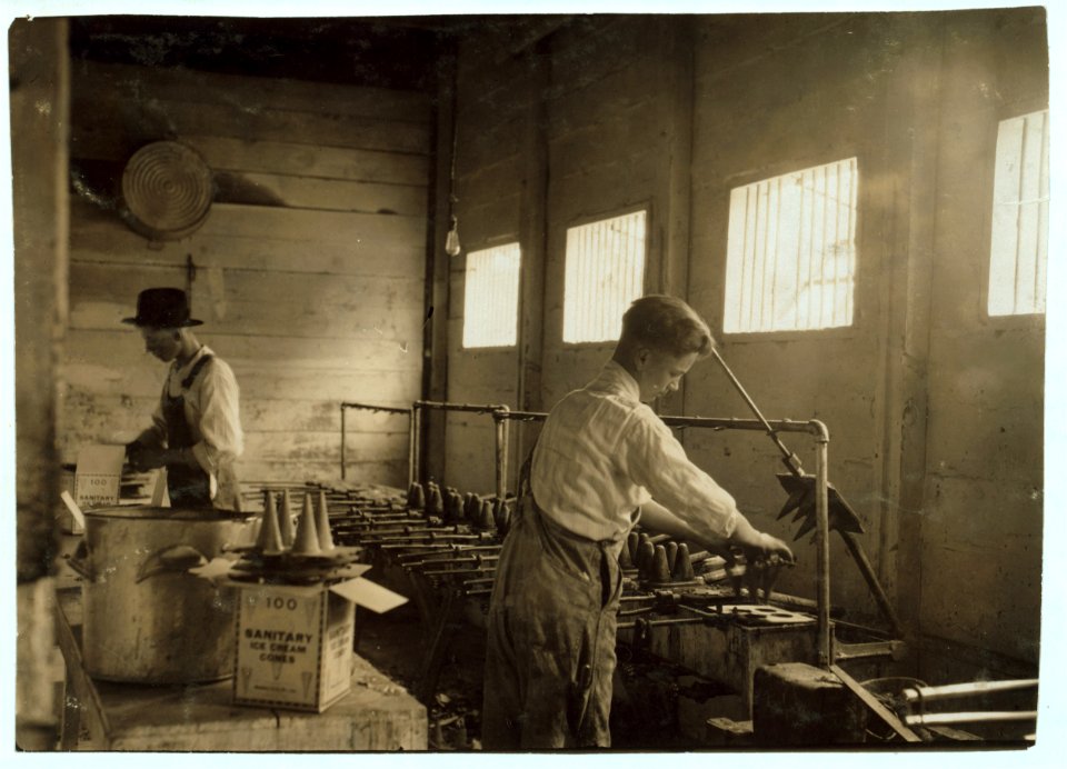 Sanitary Ice Cream Cone Co., 116 S. Dewey St. (Cisar, Manager). John Myers, 14 years old, who is in Grade 6 in Franklin School works after school and Saturday. He has been there 7 months. LOC cph.3b30503
