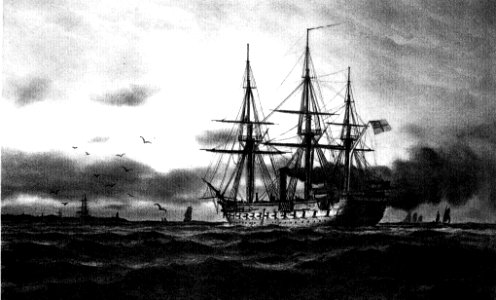 Schrauben-Fregatte SMS ELISABETH des Norddeutschen Bundes 1869. Gemälde von Lüder Arenhold 1891