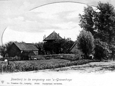 Schuur, hooiberg en kopgevel prentbriefkaart - Rijswijk 1901 - 20472708 - RCE photo
