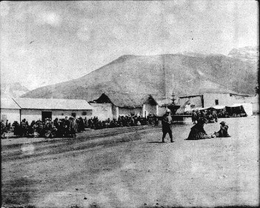 Santa Rosa, Peru. Quichua. Indianer på torget. Sydamerika, Santa Rosa - SMVK - 002532