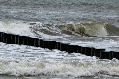 Wind sea water by the sea
