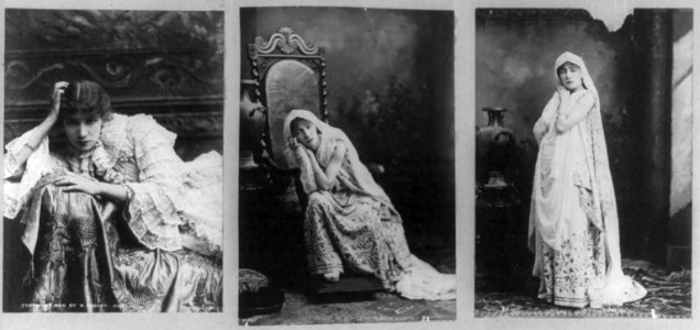 Sarah Bernhardt, 1844-1923, in 3 theatrical poses LCCN2005684809