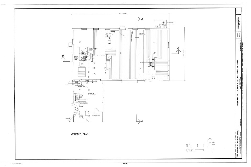Schwamb Mill, Arlington MA - HAER drawing 00002a