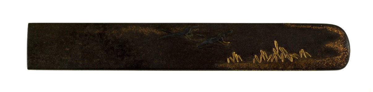 Sasayama Tokuoki - Kozuka with Cranes and Reeds - Walters 51855