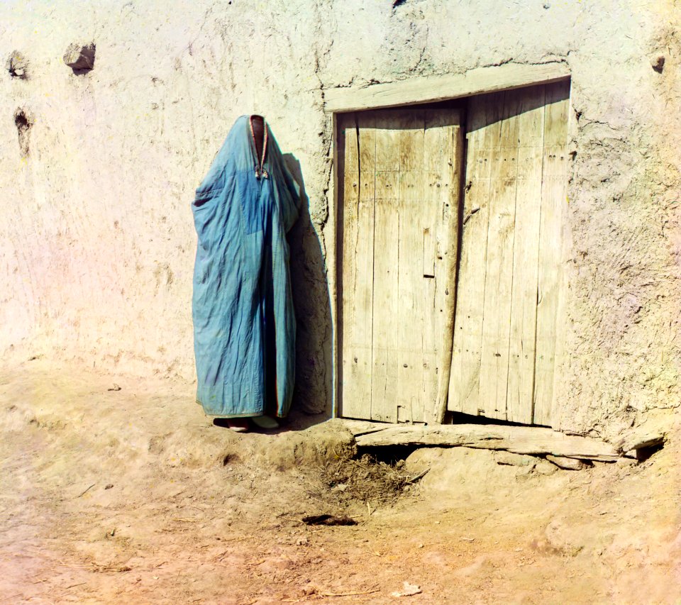 Sart woman wearing a paranja, Samarkand