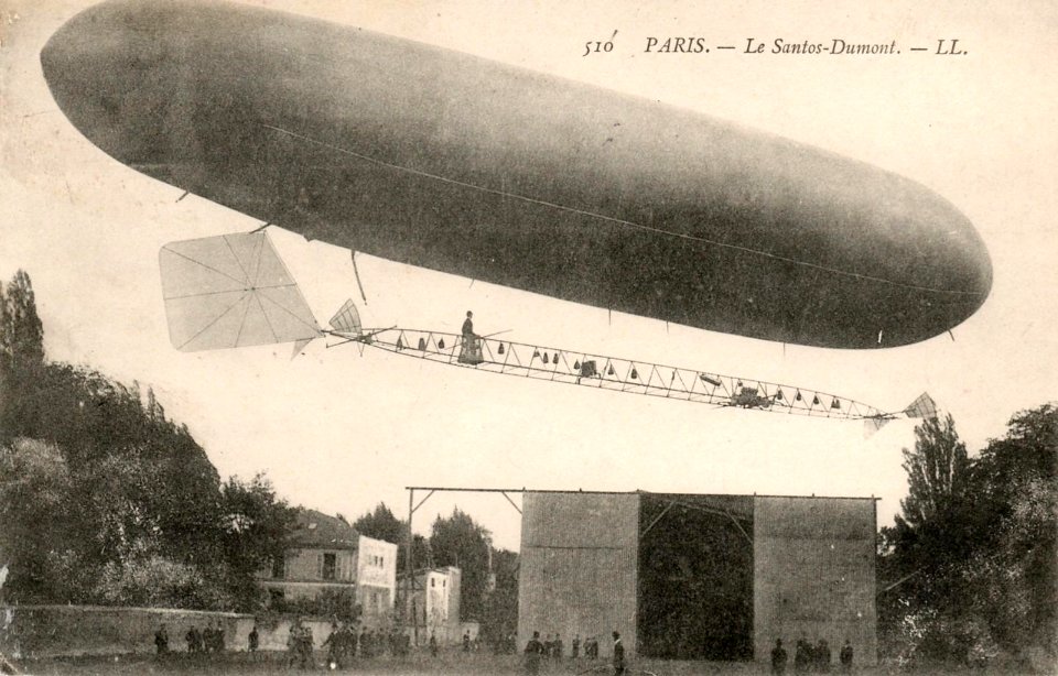 Santos-Dumont dirigeable CPA 1904