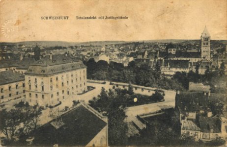 Schweinfurt, Bayern - Stadtansicht mit Justizgebäude (Zeno Ansichtskarten)