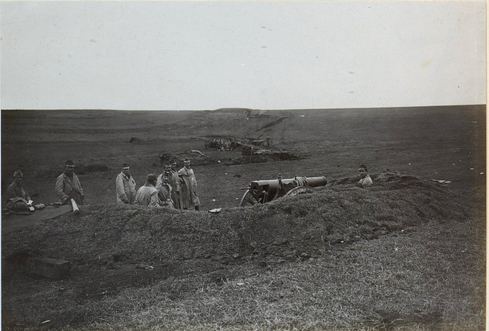 Schwere Feldhaubitzen in der Stellung, westlich von Sokolow (BildID 15438684)