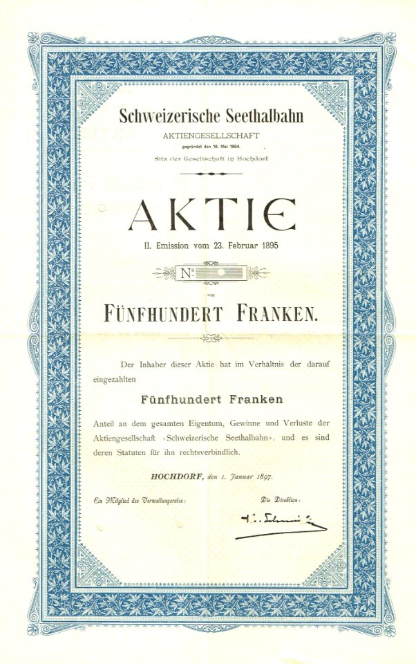 Schweizerische Seethalbahn 1897
