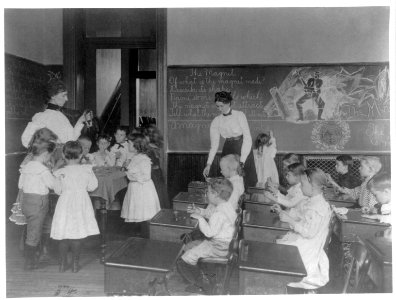 Science classroom scene - 7 or 8 year-olds studying the magnet, 8th Division, Washington, D.C. LCCN2001703672