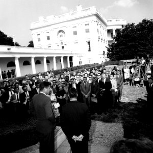 Sargent Shriver - 006 JFK Shriver 1961 RoseGarden