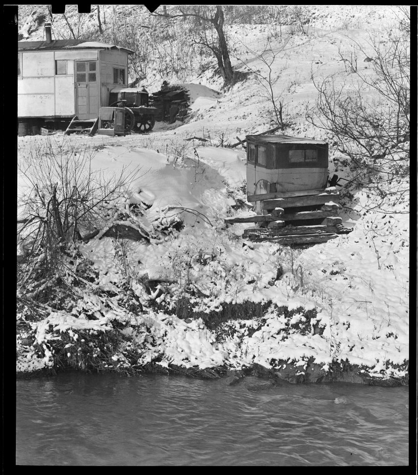 Scott's Run, West Virginia. Outdoor privy - Scene taken from the main highway. The stream is Scott's Run. This privy... - NARA - 518418