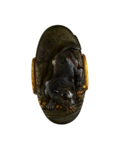 Sasayama Tokuoki - Kashira with Tiger and Stream - Walters 511119