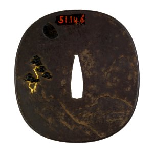 Sasayama Tokuoki - Tsuba with a Tiger on a Cliff - Walters 51146 - Back