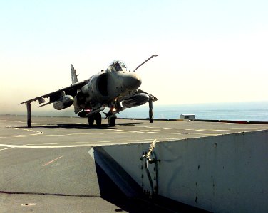 Sea Harrier 801 NAS taking off HMS Illustrious (R06) 1998