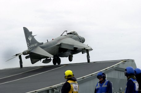 Sea Harrier FA2 801 NAS taking off from HMS Illustrious (R06) 2001