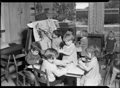 Scott's Run, West Virginia. Interior of the Jere WPA nursery - These children are from unemployed miners' homes. - NARA - 518388 photo