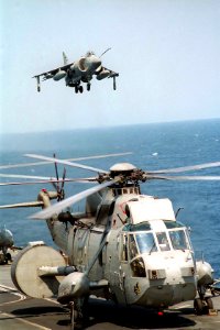 Sea King AEW and Sea Harrier FA2 on HMS Illustrious (R06) 1996