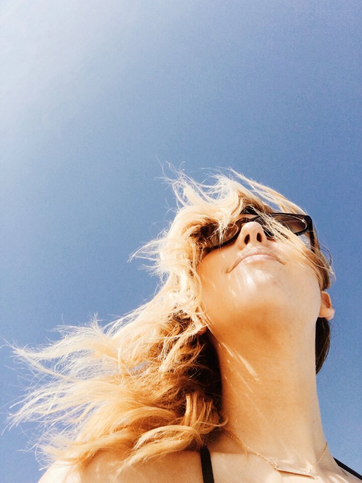 Woman shades sunglasses