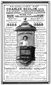 Scolik Charles advertisement 1919 photo