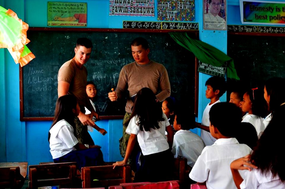 Seabees interact with children in the Philippines. (8467233965)