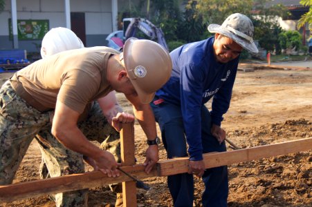 Seabees work on a school building in Thailand. (8427150522) photo