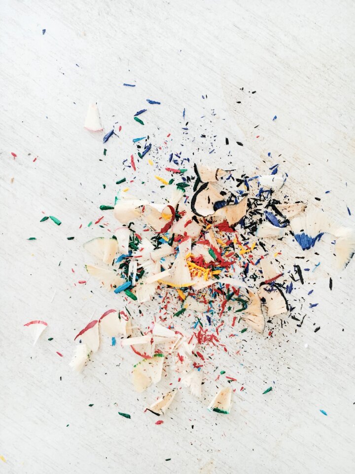 Colorful pencil messy